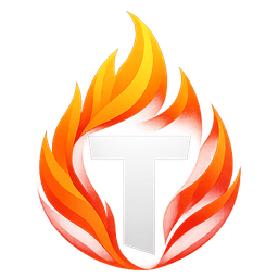 Text burner logo